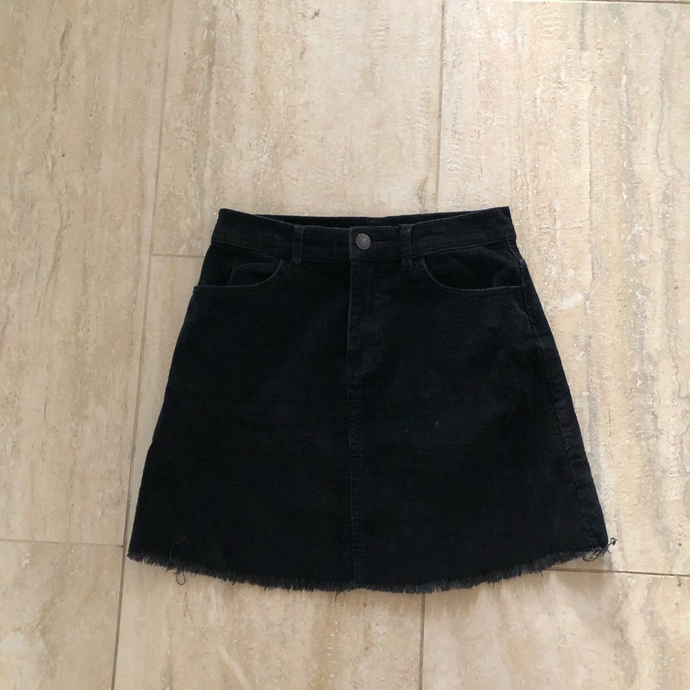Brandy Melville Black Corduroy Skirt
